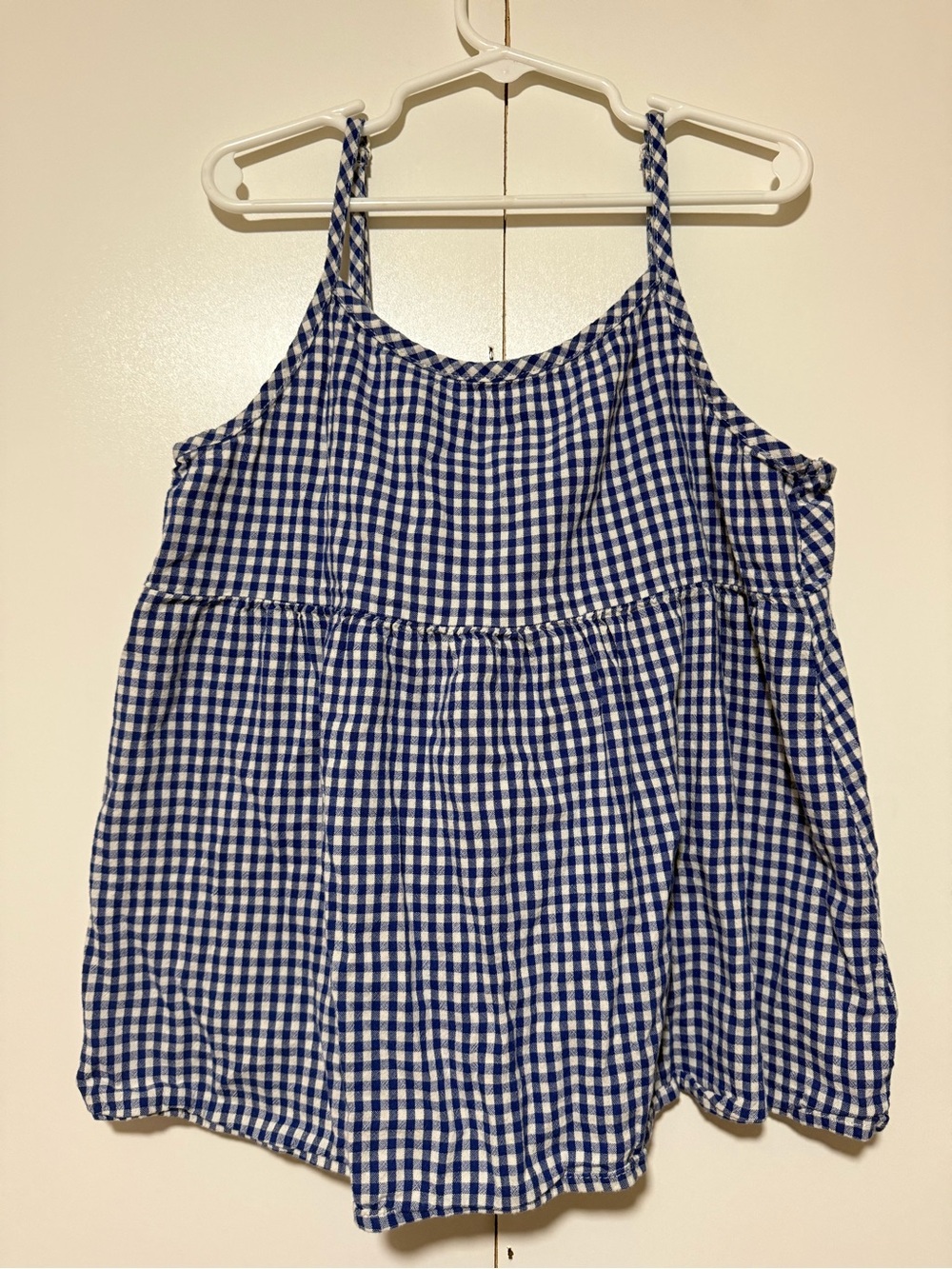 Old Navy Blue and White Gingham Sleeveless Top 10/12